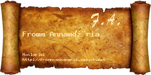 Fromm Annamária névjegykártya